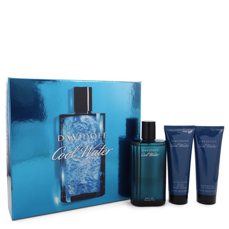 Cool Water by Davidoff Gift Set - 4.2 oz Eau De Toilette Spray + 2.5 oz After Shave Balm + 2.5 oz Shower Gel (Men)