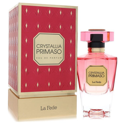Khadlaj La Fede Crystallia Primaso Eau De Parfum spray for women, 3.4 oz bottle with elegant packaging.