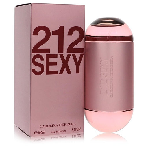212 Sexy by Carolina Herrera Eau De Parfum spray for women, 3.4 oz, featuring a sleek bottle design and elegant branding.