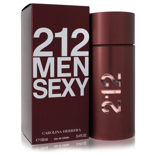 212 Sexy by Carolina Herrera men’s Eau De Toilette spray in 3.3 oz bottle, featuring sleek packaging and elegant branding.